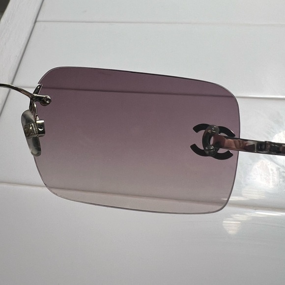 MINT CHANEL 4017 D Crystal Rimless Coco CC Logo Pink Plum SUNGLASSES CASE BOX - Picture 13 of 16